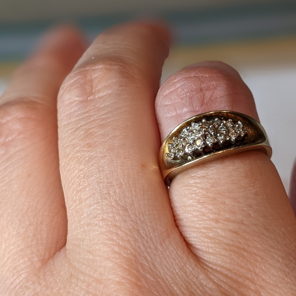 Vintage Cluster Diamonds 10K Gold Stamped 💍 Ring Size 5 and 4.37gm - Picture 12 of 12